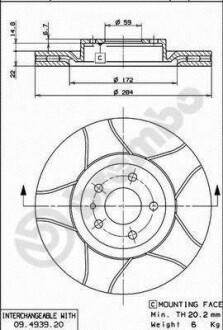 Гальмівний диск BREMBO 09.4939.76