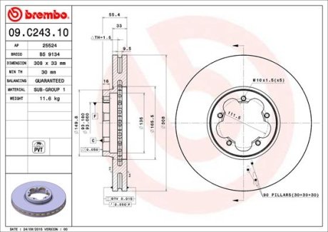 Гальмівний диск BREMBO 09C24310