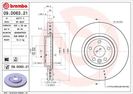 Гальмівний диск BREMBO 09.D063.21