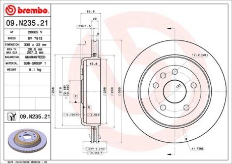 Гальмівний диск BREMBO 09N23521