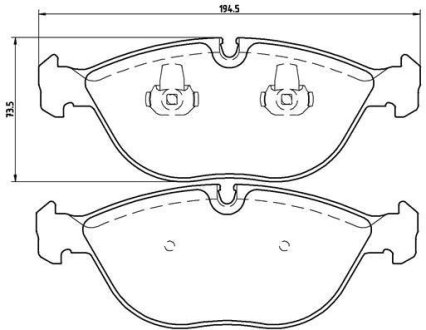 Комплект гальмівних колодок BREMBO P06019 (фото 1)