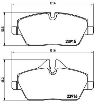 Комплект гальмівних колодок з 4 шт. дисків BREMBO P06034