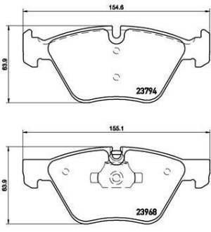 Комплект гальмівних колодок BREMBO P06036