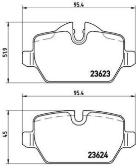 Комплект гальмівних колодок BREMBO P06037