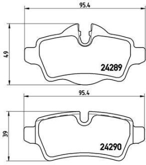 Комплект гальмівних колодок BREMBO P06052