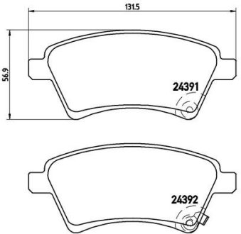 Комплект гальмівних колодок BREMBO P23105