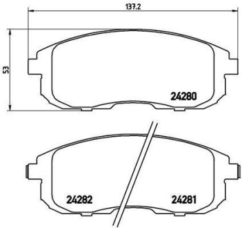 Комплект гальмівних колодок BREMBO P23126