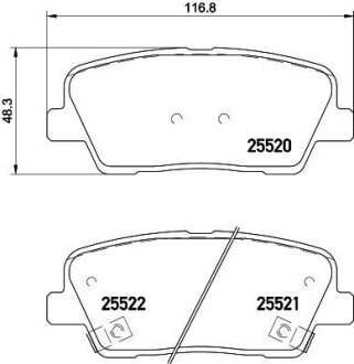 Комплект гальмівних колодок BREMBO P30081