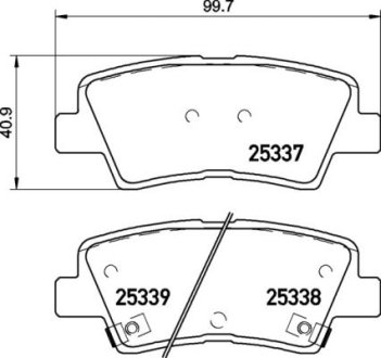 Комплект гальмівних колодок з 4 шт. дисків BREMBO P30094 (фото 1)