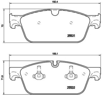 Комплект гальмівних колодок з 4 шт. дисків BREMBO P50102 (фото 1)