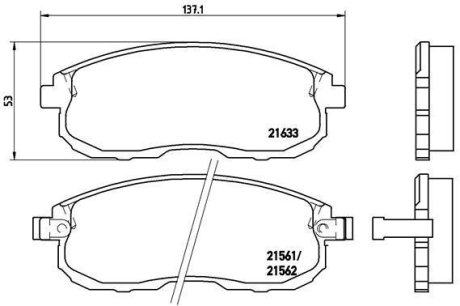 Комплект гальмівних колодок з 4 шт. дисків BREMBO P56021 (фото 1)