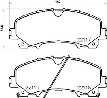 Комплект гальмівних колодок з 4 шт. дисків BREMBO P56106 (фото 1)