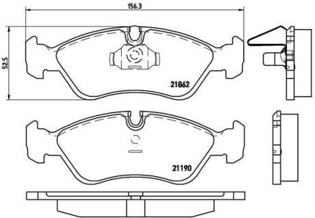 Гальмівні колодки дискові BREMBO P59 017