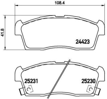 Гальмівні колодки дискові BREMBO P61 108