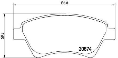 Комплект гальмівних колодок з 4 шт. дисків BREMBO P68034 (фото 1)