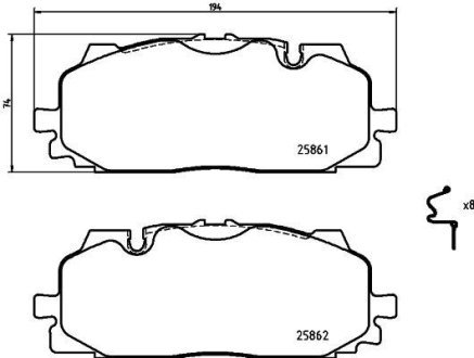 Гальмівні колодки дискові BREMBO P85 165 (фото 1)