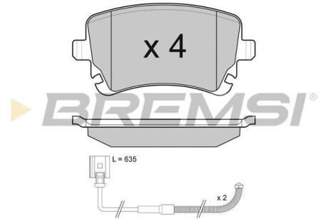 Гальмівні колодки зад. Audi A4/A6/A8 02-10/VW Phaeton 02-16 (TRW) BREMSI BP3087