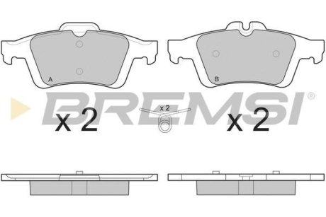 Гальмівні колодки зад. Connect/Focus II//Citroen C5/Saab 9-3 01- (ATE) BREMSI BP3217 (фото 1)