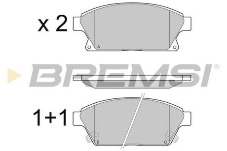 Гальмівні колодки пер. Astra J/Zarifa/Chevrolet Cruze 09- BREMSI BP3405 (фото 1)