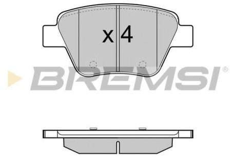 Гальмівні колодки зад. Caddy/Jetta 10-/Golf 09-13 BREMSI BP3429 (фото 1)