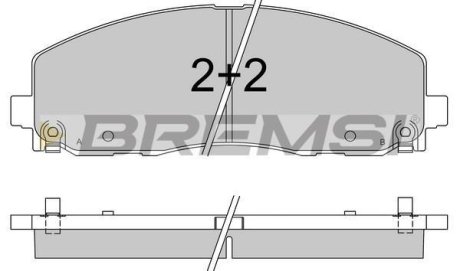 Гальмівні колодки пер. Fiat Freemont 11-/Dodge Caravan 08- (183x63.2x19.5) BREMSI BP3543