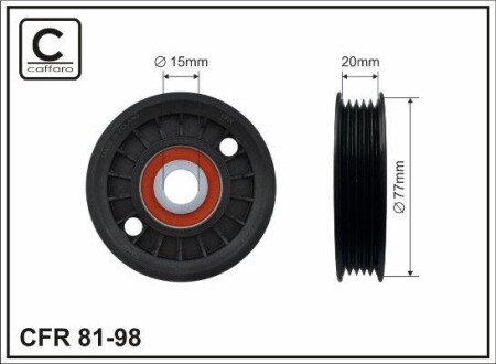 Ролік 77X20.5X15 полiклинового паска VW Passat B4 CAFFARO 81-98