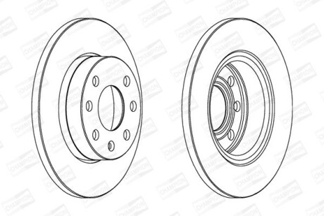 OPEL диск гальмівний передній Astra F,Corsa,Kadett D/E,Vectra A 1.0/1.8 81-00 CHAMPION 561158CH (фото 1)