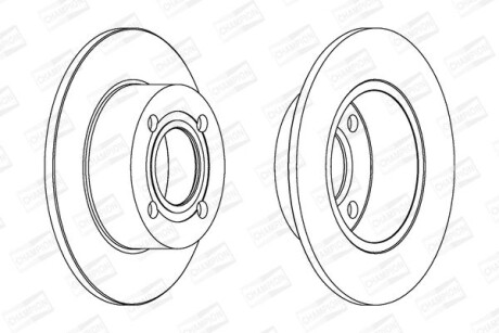 VW диск гальмівний задн. 10mm Audi 80/100 82-96 CHAMPION 561312CH