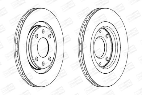 CITROEN диск гальмів.передн.Berlingo 96-,BX,Xantia,Xsara,ZX,Peugeot 206,405,Partner CHAMPION 561364CH