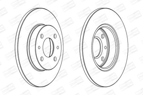 Диск тормозной передний/задний (кратно 2) Fiat 500 (07-)/Ford Ka (08-16) CHAMPION 561380CH