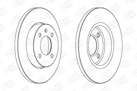 Диск тормозной передний (кратно 2) VW CADDY II (95-04), Golf III (89-98) CHAMPION 561491CH