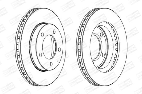 MAZDA диск гальмівний перед. (вентил.) Ford Probe,626 IV 91-,Premacy, Xedos 91-(258*24) CHAMPION 561716CH