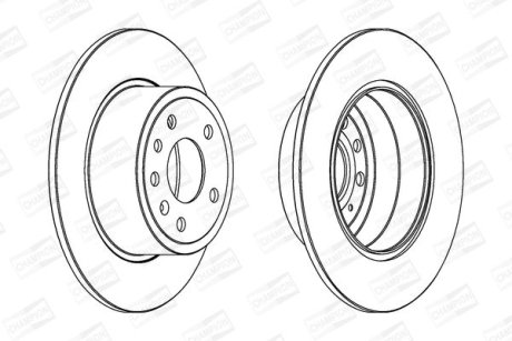 Диск гальмівний задній (кратно 2) Opel/Vauxhall Vectra CHAMPION 561962CH
