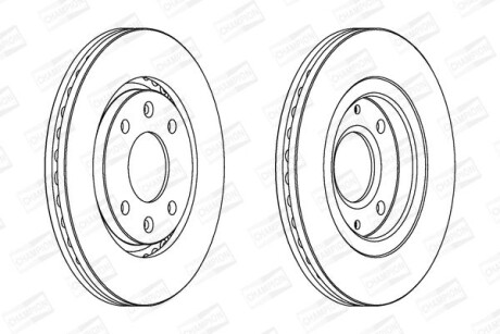 PEUGEOT гальмівний диск передн. 406 1.6/2.1TD 95- CHAMPION 562027CH