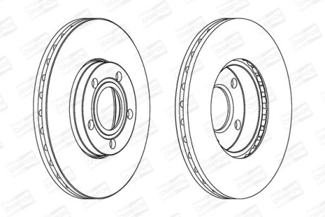 VW диск гальмівний перед. (вентил.) Passat 96- CHAMPION 562052CH