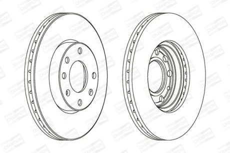 Диск гальмівний передній (кратно 2) Opel Astra (98-) CHAMPION 562069CH