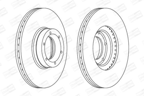 Диск тормозной передний (кратно 2) Opel Movano A Van (X70) (99-) / Renault Master II Bus (Jd) (98-) CHAMPION 562105CH
