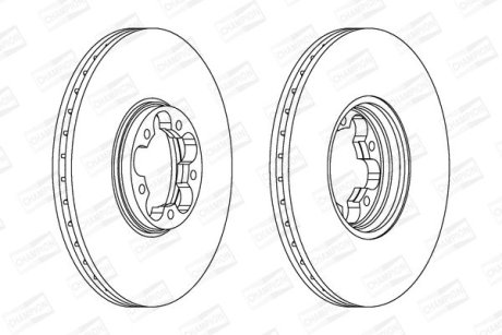 Диск тормозной передний (кратно 2) Ford Transit (00-06) CHAMPION 562140CH