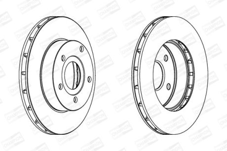 Диск гальмівний передній (кратно 2) Jeep Grand Cherokee (99-) CHAMPION 562147CH