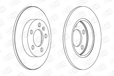 Диск тормозной задний (кратно 2) Audi A3 Quattro (00-), Skoda Octavia (98-) CHAMPION 562177CH