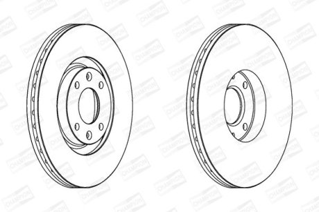 Диск гальмівний передній (кратно 2) Citroen C4 Grand Picasso I (UA_) (06-13), C4 I (LC_) (04-14) CHAMPION 562267CH