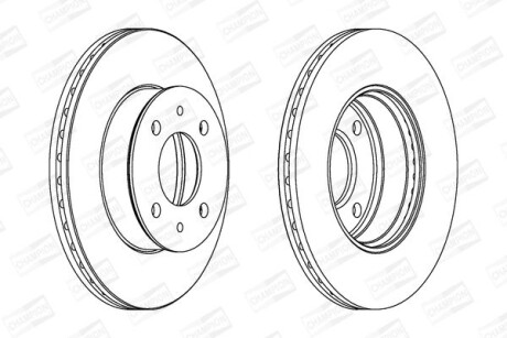Гальмівний диск перед. Hyundai Accent II 00-05 (241x19) компл. 2шт CHAMPION 562273CH