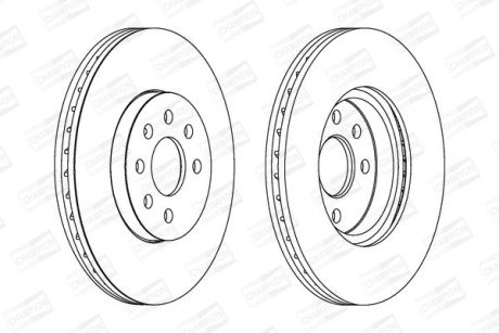 Диск гальмівний передній (кратно 2) Opel Astra H (A04) (04-14), Astra H Classic Hatchback (A04) (09-) CHAMPION 562278CH