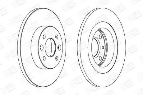 Диск тормозной передний (кратно 2) Renault Lodan I, II (07-) CHAMPION 562293CH