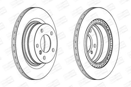 Диск гальмівний задній (кратно 2) Bmw 1 (06-12), 1 (11-19), 3 (11-18) CHAMPION 562316CH