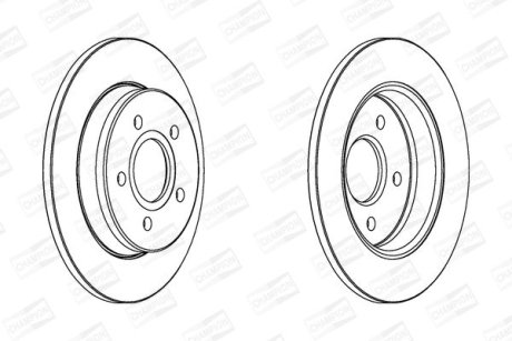 Диск тормозной задний (кратно 2) Ford C-Max (07-10), Focus II (04-13) CHAMPION 562361CH