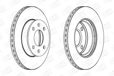 Диск тормозной передний (кртано 2) Hyundai i10 (I,II)/ Kia Picanto (I,II) (56242 CHAMPION 562428CH