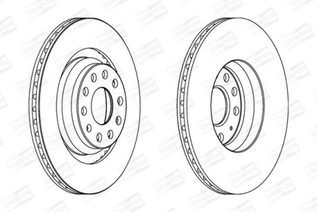 VW диск гальмівний задн. Audi A3Golf VI,VII,Passat,Skoda SuperB II 05- CHAMPION 562432CH