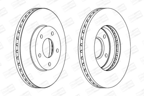 Диск гальмівний передній (кратно 2) Nissan Almera (98-06), X-Trail (01-13) CHAMPION 562441CH