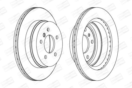 Диск гальмівний задній (кратно 2) Bmw 1 Serie, 3 Serie X1 CHAMPION 562442CH